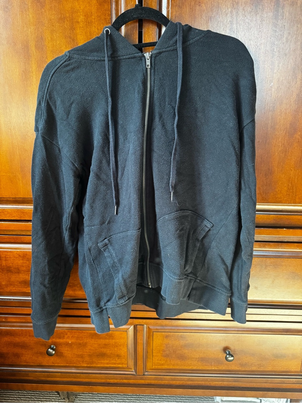Splendid Black Zip-Up Hoodie Sweater